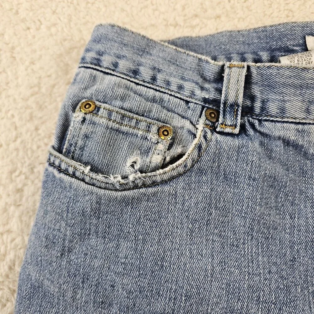 Jones Sport‎ Jeans Women's Size 6 Blue Denim Light Wash Wide Flare Leg Mom Stone